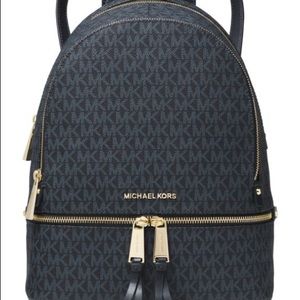 Blue Michael kors rhea logo backpack